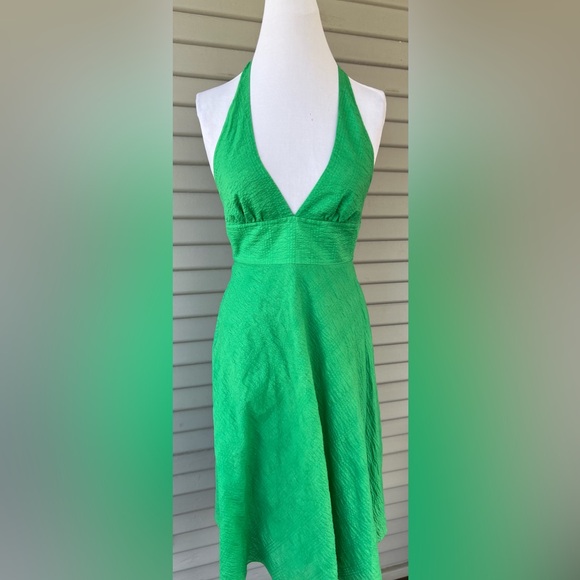 J.Crew Green Halter Midi Dress 💚 - Picture 2 of 3